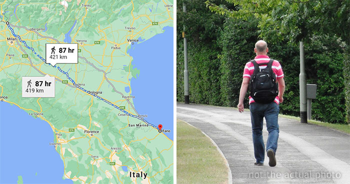 “I’m fine, Just A Bit Tired”: Italian Man Walks 450 Kilometers To Cool Off After Arguing With His Wife